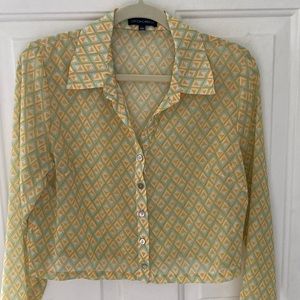 Cotton Candy LA Geometric Pattern Crop Blouse. Size Large